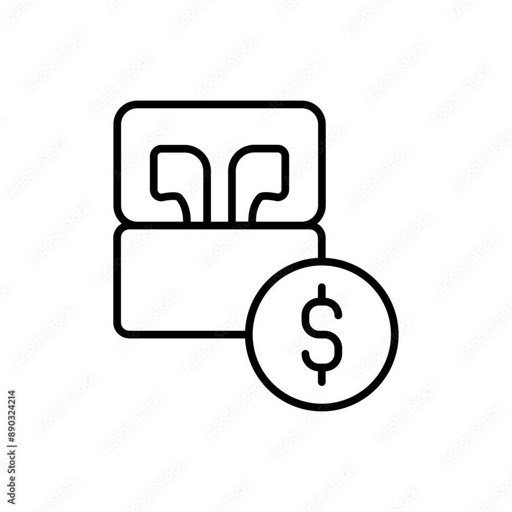 Wireless earbuds outline icons, minimalist vector illustration ,simple transparent graphic element .Isolated on white background Wireless earbuds outline icons, minimalist vector illustration ,simple transparent graphic element .Isolated on white background