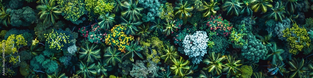 green and exotic plants from a height green and exotic plants from a height