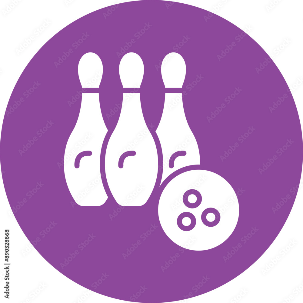 Bowling glyph circle icon Bowling glyph circle icon