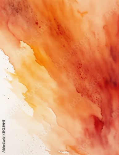 abstract watercolor hand painted background - abstract brown and orange splashes background - Generative AI