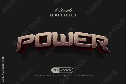 Power Text Effect 3D Cinematic Textured Style. Editable Text Effect.
