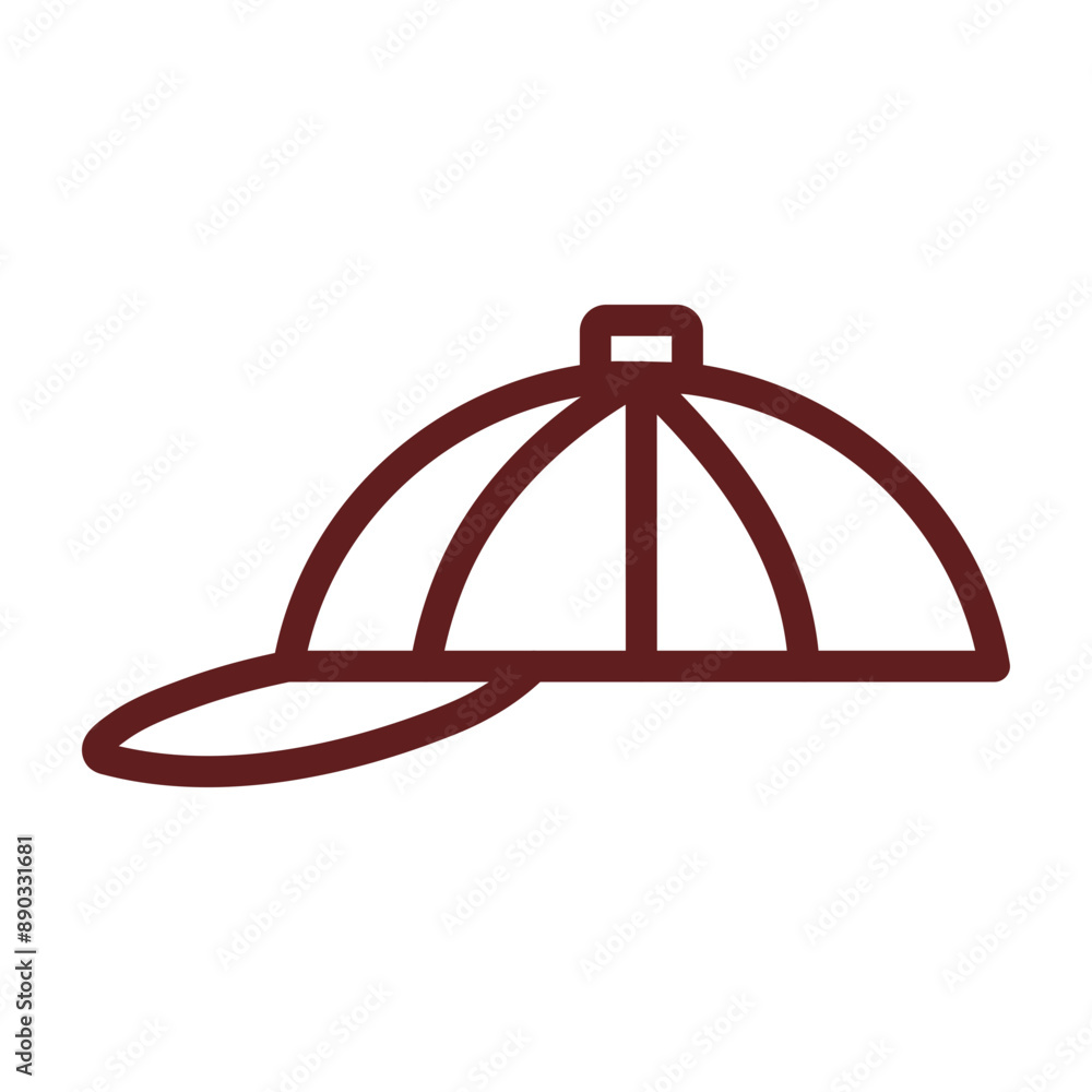Cap Vector Line Maroon Icon Design Cap Vector Line Maroon Icon Design