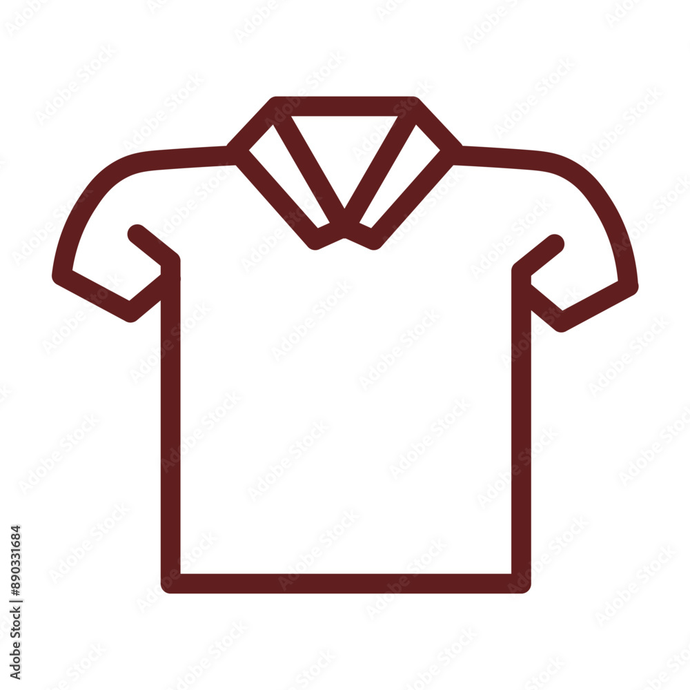 Casual Shirt Vector Line Maroon Icon Design Casual Shirt Vector Line Maroon Icon Design