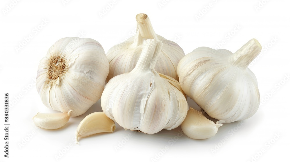 Garlic on white background Garlic on white background