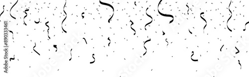 Falling black and white confetti isolated on transparent background. Festive background. Bright festive tinsel for you design. Vector EPS 10