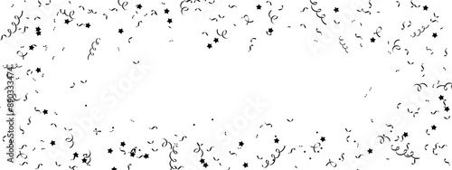 Falling black and white confetti isolated on transparent background. Festive background. Bright festive tinsel for you design. Vector EPS 10