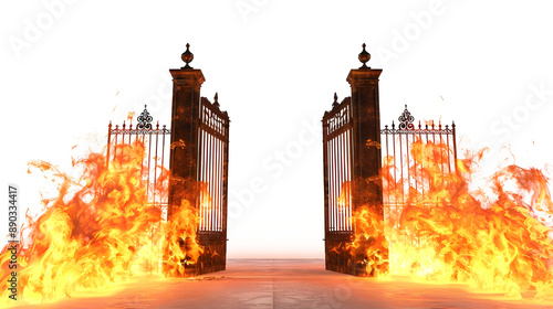Burning Gate isolated on transparent background