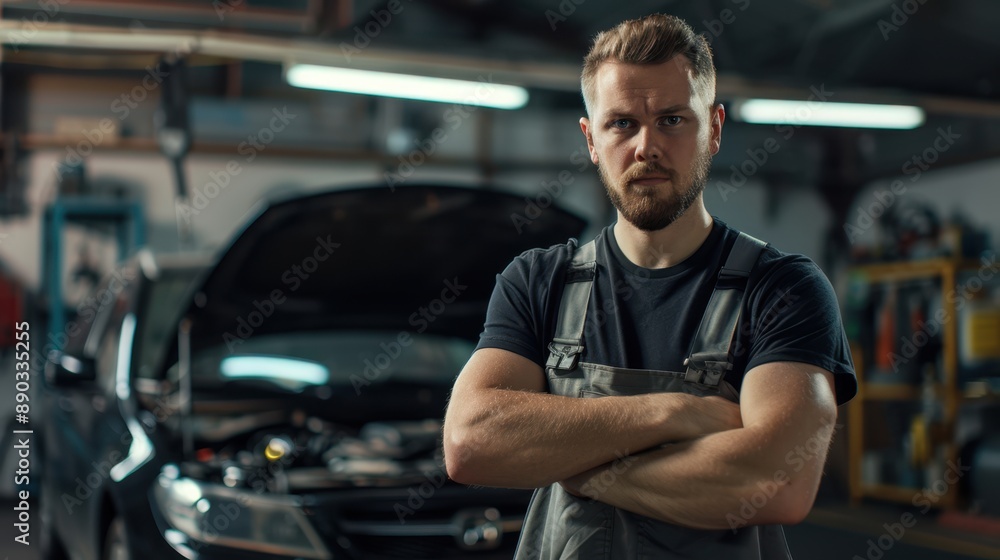The mechanic in auto garage The mechanic in auto garage