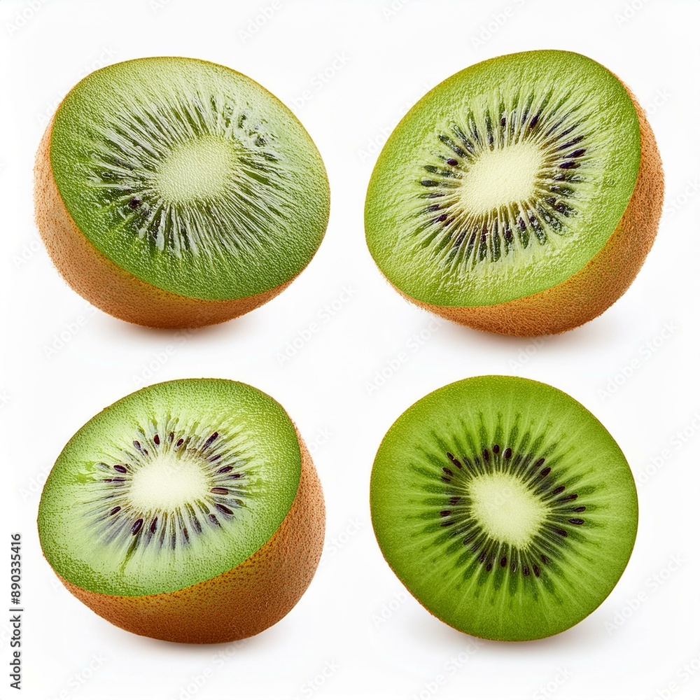 Fototapeta premium Kiwi Frucht Ohne Hintergrund Ansichten