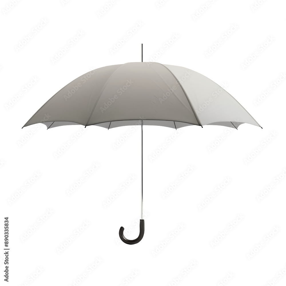 Grey and White Umbrella with Black Handle Grey and White Umbrella with Black Handle