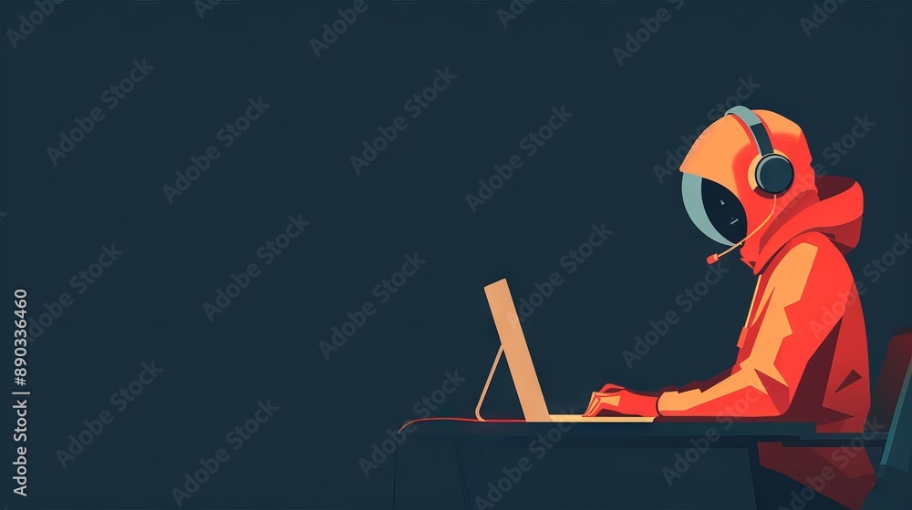 Astronaut Working on Laptop Astronaut Working on Laptop
