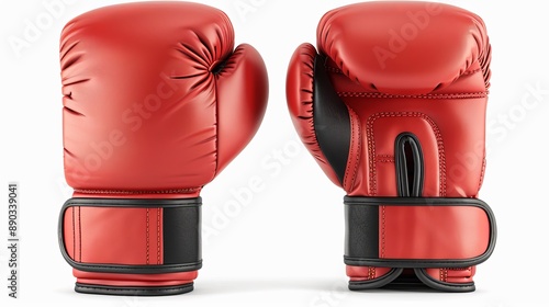 white background with isolated boxing gloves. sportswear 