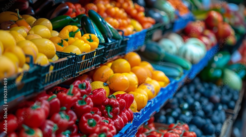 Fresh vegetables at a market stall Fresh vegetables at a market stall