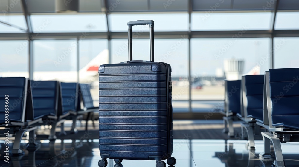 Fototapeta premium The suitcase in airport terminal