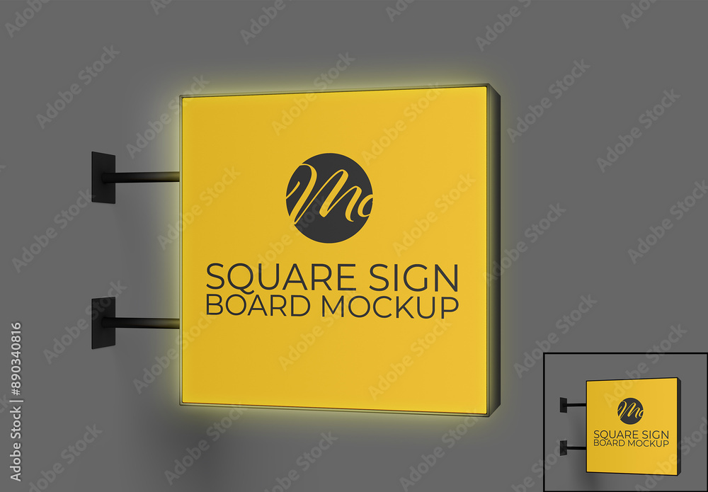 Square Sign Mockup Stock Template | Adobe Stock