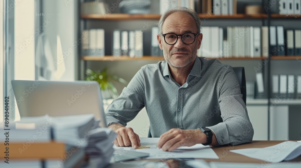 The businessman at his desk The businessman at his desk