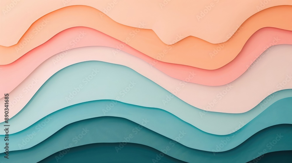 Abstract layered paper art in pastel colors, creating wavy patterns and textures. Beautiful modern design and stylish backdrop. Abstract layered paper art in pastel colors, creating wavy patterns and textures. Beautiful modern design and stylish backdrop.