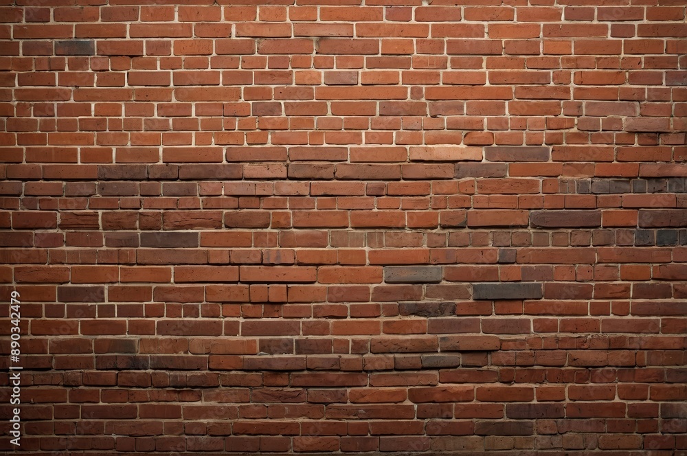 Close-up of red brick wall with rough texture and uneven surface Close-up of red brick wall with rough texture and uneven surface