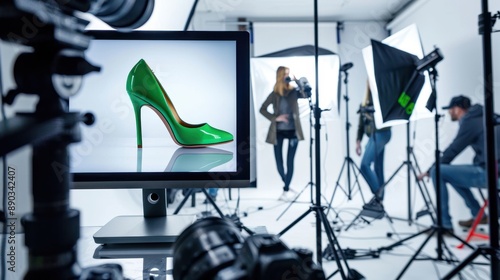 The green high-heel shoe photo