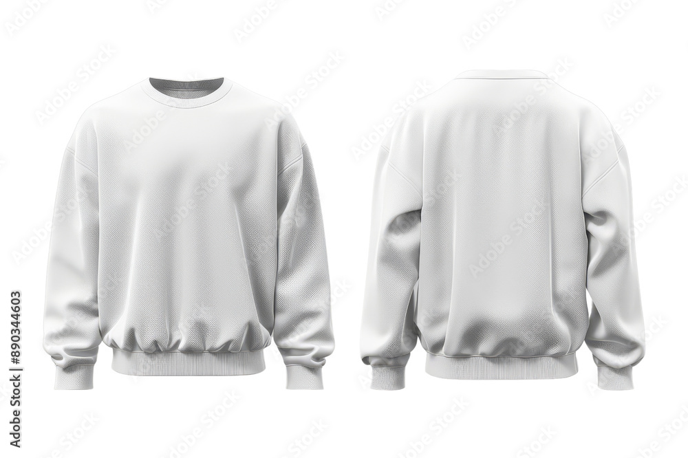 Blank white casual sweatshirt mock up, front and back view Blank white casual sweatshirt mock up, front and back view