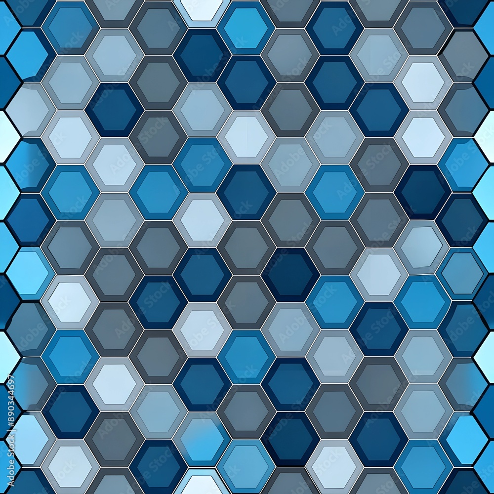 Blue and Gray Hexagonal Grid Pattern Blue and Gray Hexagonal Grid Pattern