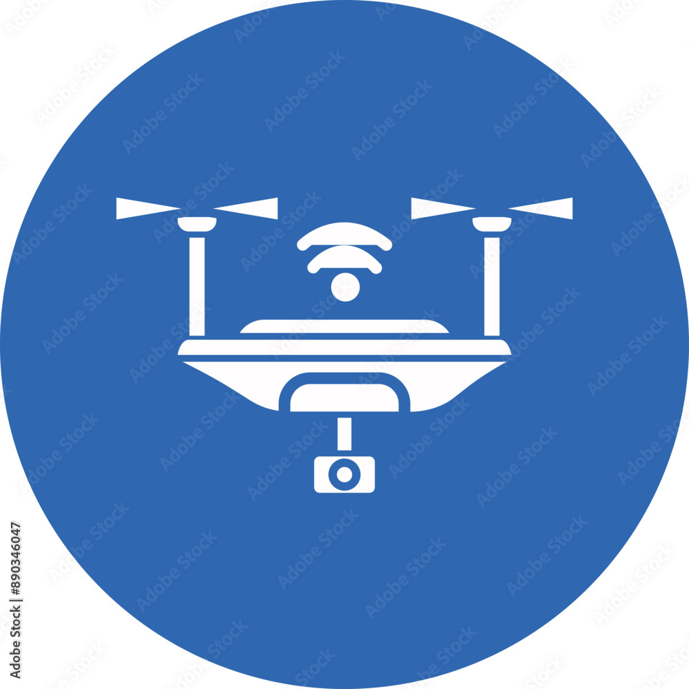 Camera drone glyph circle icon Camera drone glyph circle icon