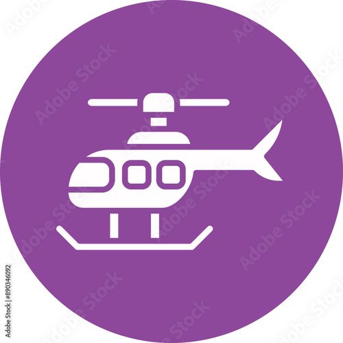 Helicopter glyph circle icon