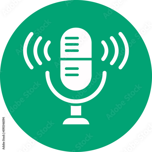 Microphone glyph circle icon