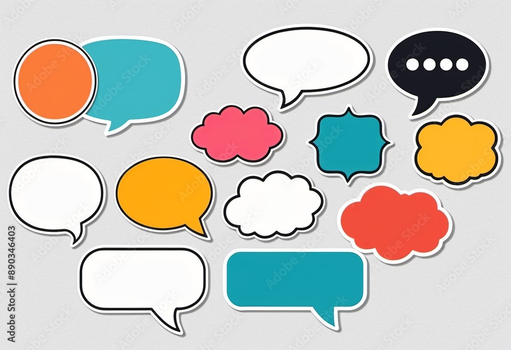 Flat Design Speech Bubbles for Short Messages Flat Design Speech Bubbles for Short Messages