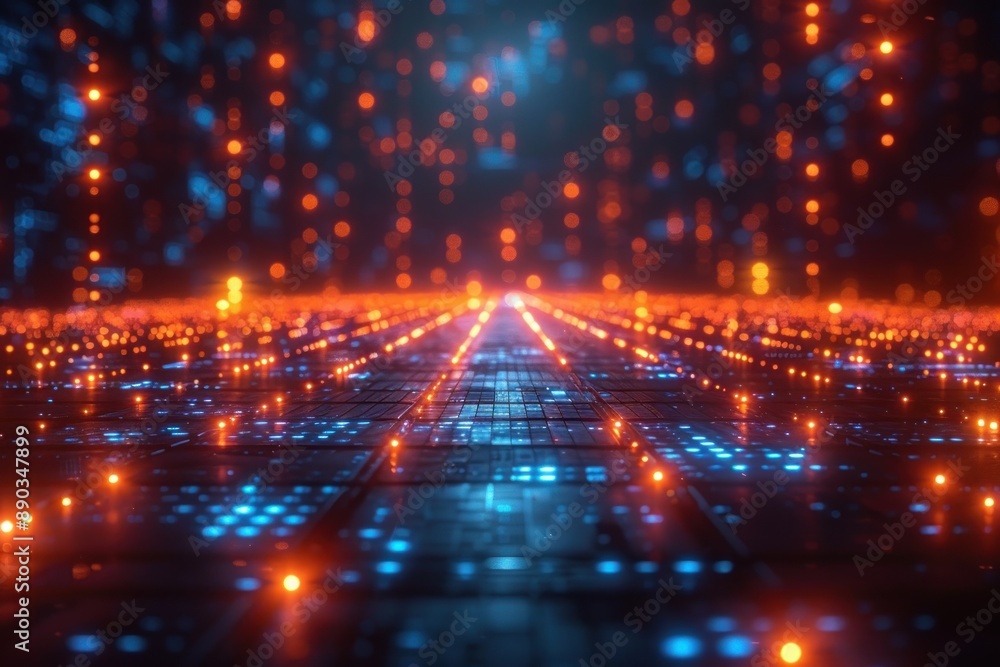 Abstract Digital Pathway With Glowing Lights Abstract Digital Pathway With Glowing Lights