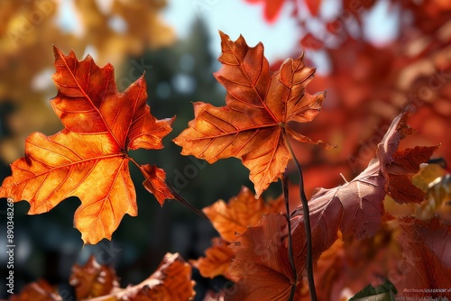 autumn leaves in the forest