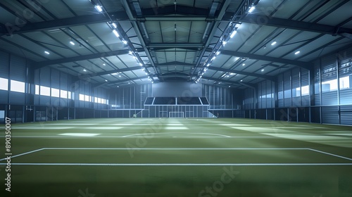 Meeting in a sport hall. Business men and woman in a sport stadium. 