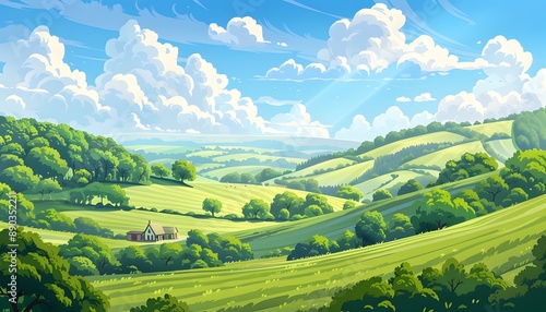 Tranquil Summer Hillscape