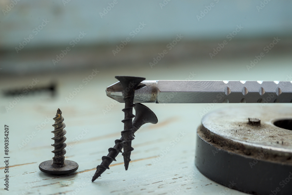 Black screws sticks to the screwdriver