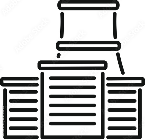 Line art icon of a sports podium representing the concept of victory and achievement