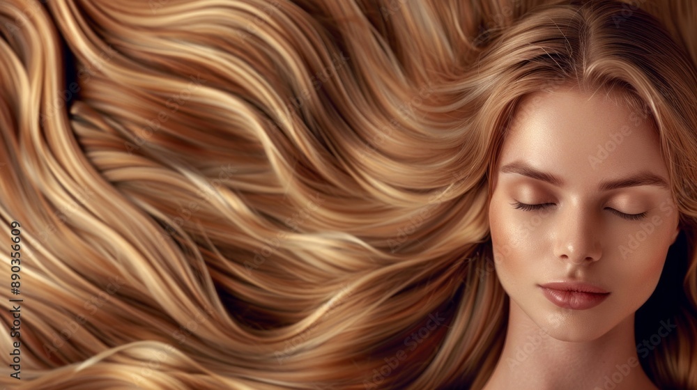 Obraz premium A woman with long blonde hair is sleeping