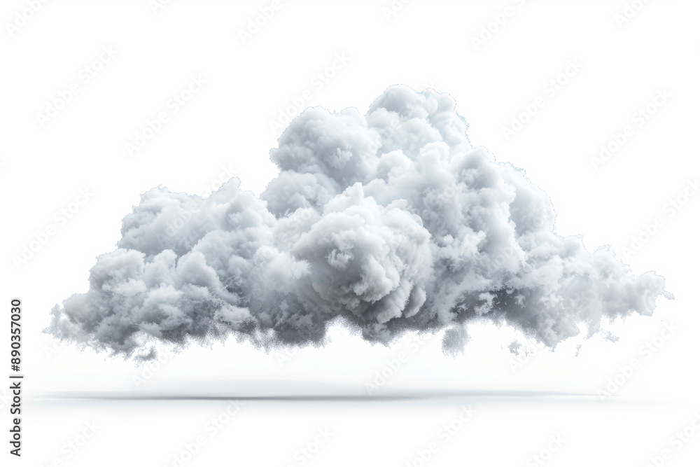 Single white cloud floating on white background Single white cloud floating on white background