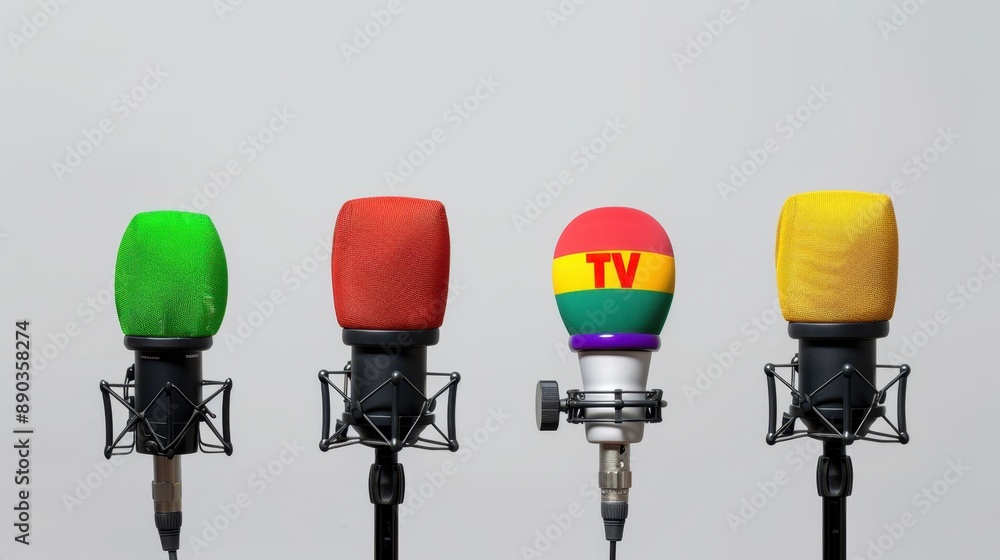 The colorful microphone arrangement The colorful microphone arrangement