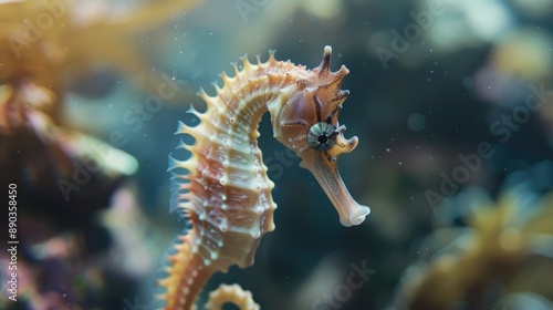 Close-up of a seahorse in ocean