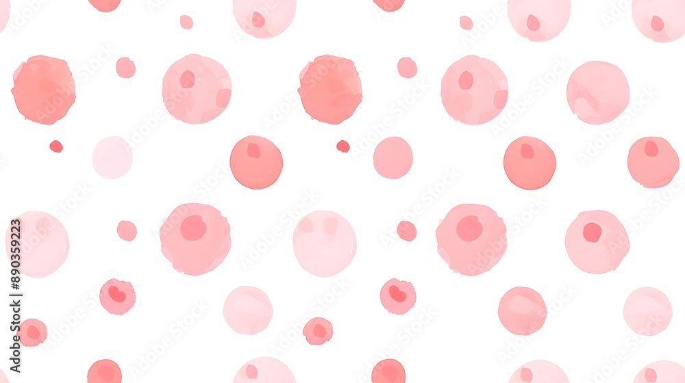 Watercolor Pink Polka Dot Pattern Watercolor Pink Polka Dot Pattern