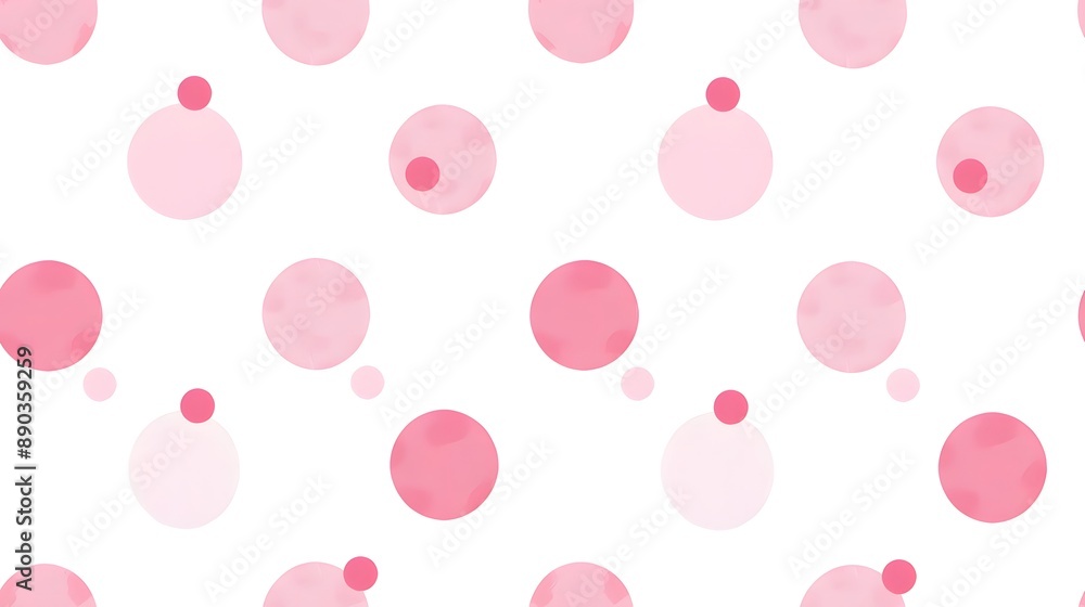 Watercolor Pink Polka Dot Pattern Watercolor Pink Polka Dot Pattern
