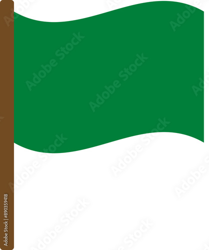 Green flag banner mark illustration