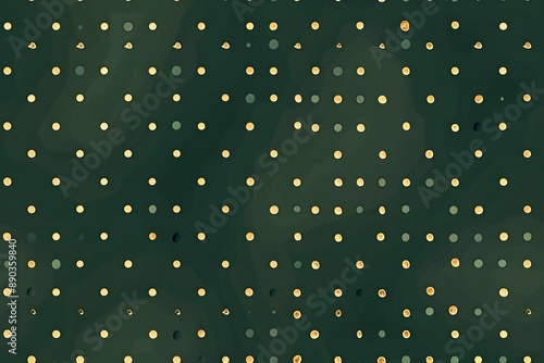 Abstract Green and Gold Polka Dot Pattern