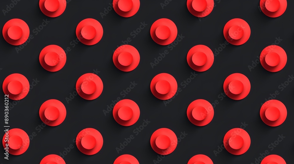Red Circles on Black Background Red Circles on Black Background