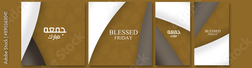 Translation : Jumma Mubarak. Social media post for Jumma Mubarak islamic background.