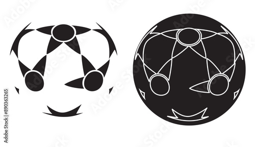 Soccer ball or football style with star. Vector illustration.