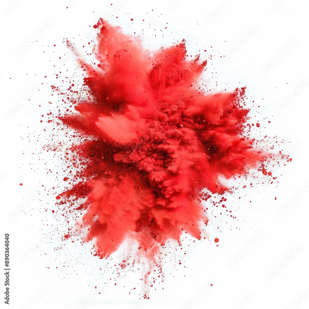 explosive burst of vibrant red holi powder against white background dynamic motion freeze cultural celebration explosive burst of vibrant red holi powder against white background dynamic motion freeze cultural celebration