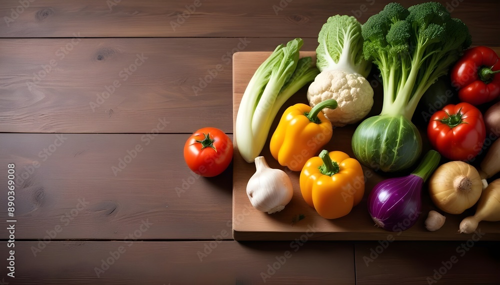 vegetables on a wooden table vegetables on a wooden table