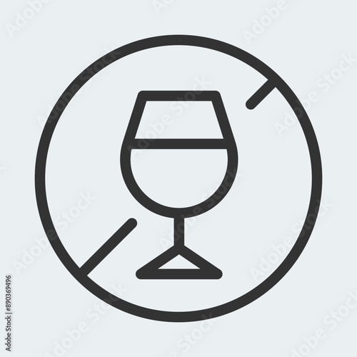 Alcohol free line icon