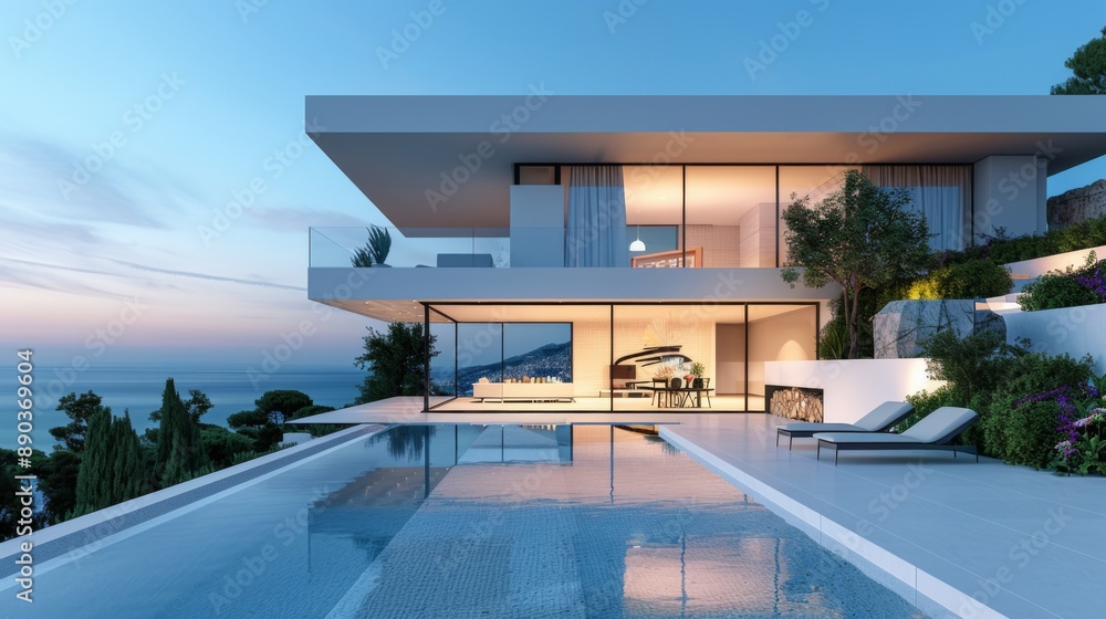 Fototapeta premium Modern Luxury Villa with Infinity Pool